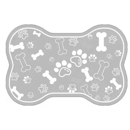 Pet Feeding Mat Non-slip Diatom Mud Absorbent Dirt-resistant Waterproof Placemat - Grey-40x60cm