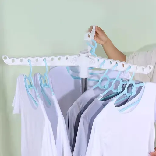 Clothes Drying Rack 360 Degree Rotating Folding Design Stainless Steel 3 Layer White