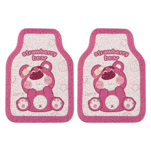 Cartoon Bear Car Floor Mats PVC Universal Non Slip Sitting pink bear Front 2