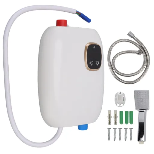 5500W 25A Electric Instant Hot Water Heater Touch Screen Over Temperature Protection Water Heater with Shower Head 220V