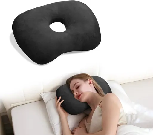 Ear Pillow, Donut Pillow, Ring Pillow, Piercing Pillow, Ear Pain, Orthopedic Head Pillow, Sleeping Earplugs, Side Sleeping Pillow, Black