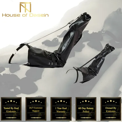 House Of Dasein Black Leather Leg Binder Mermaid Bondage Kink Bdsm Fetish Restraints - Black