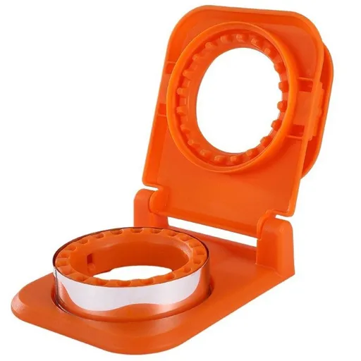 Spring-Assisted Pocket Sandwich Maker, 2-in-1 Stainless Steel Toast Cutter & Sealer for Breakfast—Orange