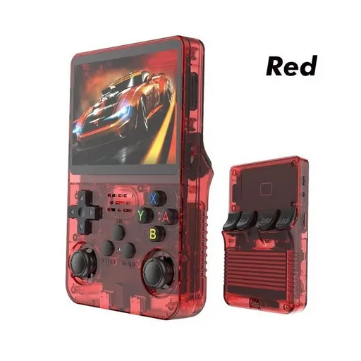 handheld game console, 3.5-inch HD screen, GTA, retro classic games, portable arcade, PSP-style, retro gaming, portable gaming, nostalgic console, Australia - Red - Size 128G