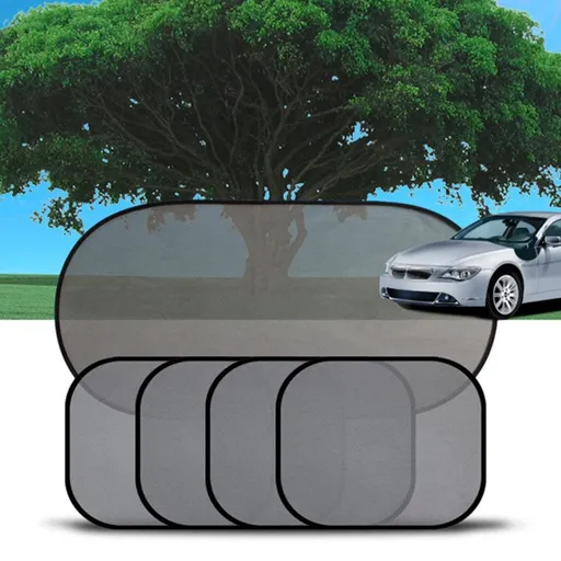 Car Window Shades 5 Pack - Sun Shade Blocker for SUV Minivan Car - Mesh Window Cover Sunshade for Front Side Rear Windows - Semi Transparent Sun Shield for Baby Kids - Universal Fit with Suction Cups