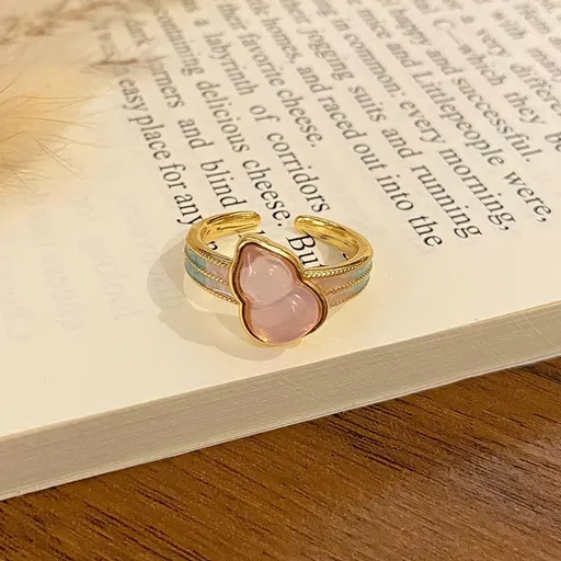 Light‑Luxury Pattern Decor Open‑End Ring | Christmas Daily Jewelry | Versatile Enamel Ladies Finger Band