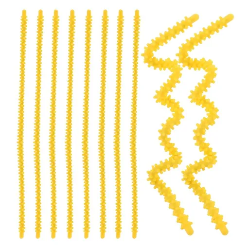 Spiral Curl Rods, Yellow Silicone, Compact and Portable, 10Pcs