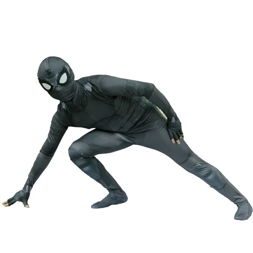 Spiderman Cosplay Costume Milk Silk One Piece Suit Stealth suit (common headgear) 160