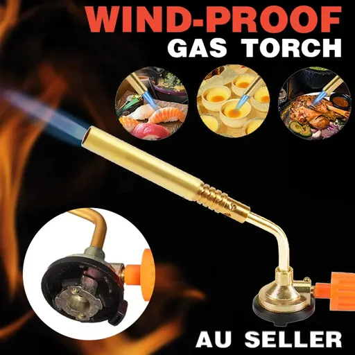 Butane Gas Torch Head with Adjustable Flame for Kitchen, BBQ and Camping - 1 Pc