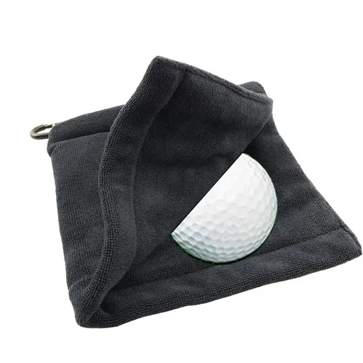 2 PiecesGolf Ball Towel Black Golf Wet and Dry Golf Towel Pocket Golf Towel with Clip Ball Towel Golf Ball Towel for Golf