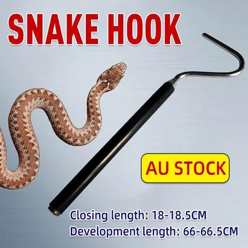 Snake Hook Adjustable Telescopic Stainless Steel Reptile Handling Tool 66.5CM