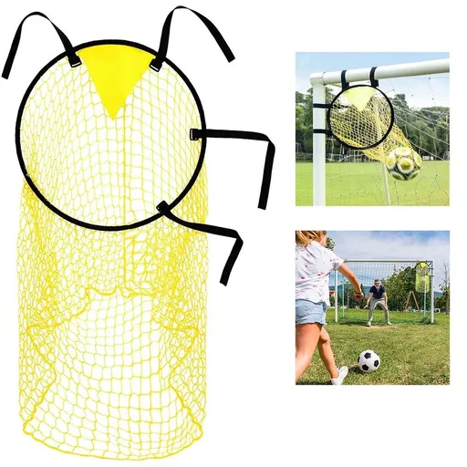 Soccer Goal Training Net | Football Bins Net for Kids | Practice Shooting Accuracy | Portable Foldable Design | Adjustable Straps for Corner Posts | Home Backyard Training Equipment
