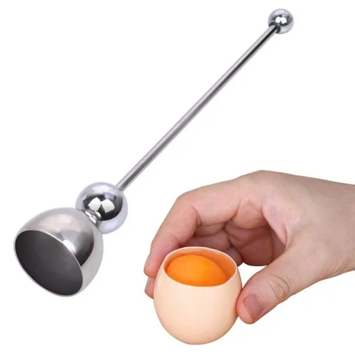 304 Stainless Steel Long-Handled Egg Opener Kitchen Egg Separator Tool 24cm