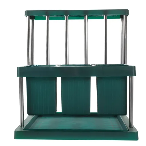Multi-Functional Green Cutlery Organizer for Kitchen Countertop