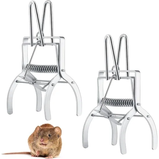 2 Pack Mole Trap, Mole Traps That Kill Best,Mole Killer Easy to Set, Reusable Mole Traps for Lawns,Mole Traps Galvanized Iron Scissor Gopher Trap(Silver)