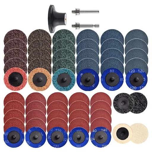 60 Pcs Sanding Discs Set 2 Inch Quick Change Sanding Discs with 1/4" Holders Die Grinder Surface Conditioning Burr Rust Paint Removal