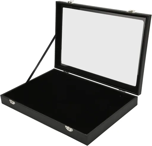 Pin Display, 9.4 X 13.8in Collection Holder Dustproof Enamel Display Box Jewelry Medals Storage Case for Sports Memorabilia