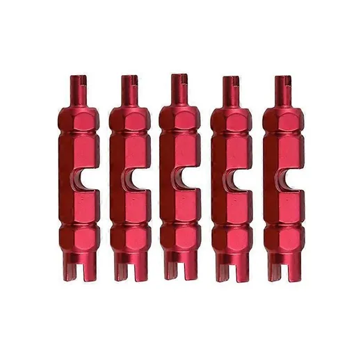 5pcs Multi-purpose Bicycle Valve Core Removal Wrench - Red