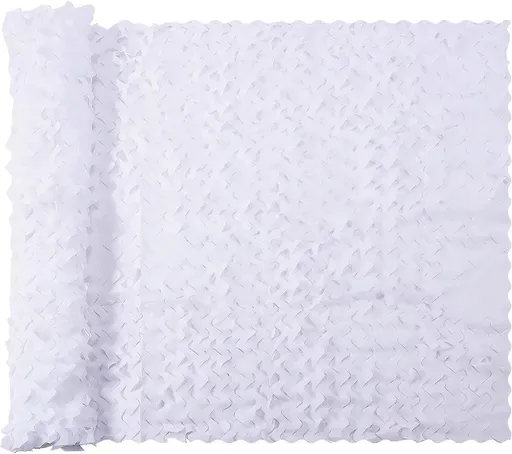Camouflage Net Sun Shade Screen Polyester Mesh Privacy Cover For Camping RV Patio Decor White, 3 x 4 m
