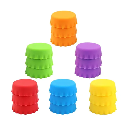 18 PCS Silicone Rubber Bottle Caps, Reusable Beer Caps for Home Brewing Beer, Soft Drink, Wine Bottle, Beer Bottle