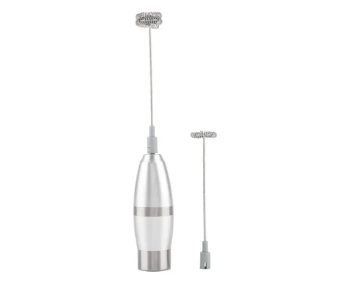 Stainless Steel Handheld Electric Milk Frother, Portable Frother for Cappuccino & Frappe