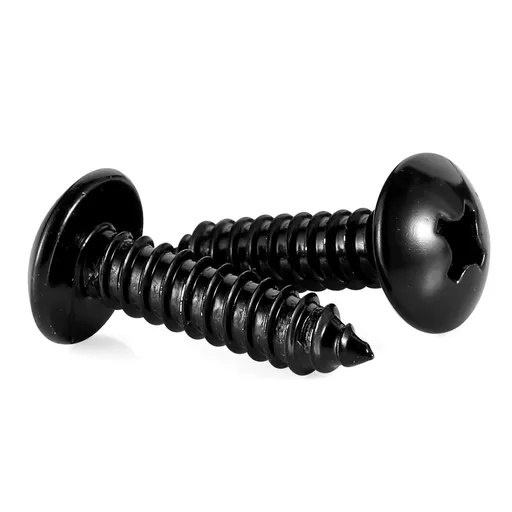 #14 x 1 Truss Head Wood Screws Sheet Metal Screw, Self Tapping, 18-8 Stainless Steel 304 Black Finish, 25 PCS