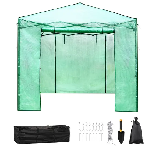 12\'x 8\'x 8\' Pop-Up Greenhouse, Set Up in Minutes, Portable Greenhouse with Doors & Windows. High Strength PE Cover & Powder-Coated Steel Construction