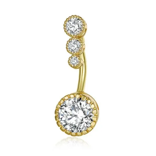 Belly Button Rings Bar Navel Steel Copper Zirconia Piercing Body Piercing - Gold