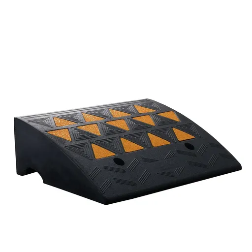 Rubber Curb Ramp 15.2 cm Rise Height Sidewalk Curb Ramp, 37 cm Width 49.1 cm Length Driveway Ramp for Curb, Buses, Bikes