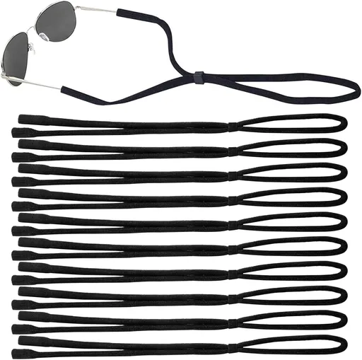 10 Pack Glasses Strap Adjtable Eyeglass Holder Around Neck Universal Glasses Lanyard Eye Glasses String Sunglasses Strap Cord Eyewear Retainer for Men Women Sports Reading (11.8 -23.6in,Balck)