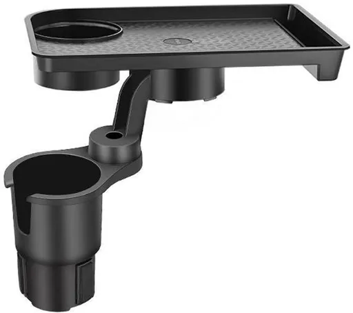 Portable car storage accessories, car beverage tray, car cup tray, 360-degree rotatable, adjustable insert foot 7.5 cm
