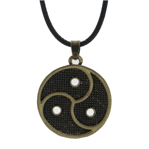 House Of Dasein Bdsm Pendant Necklace Triskelion Emblem Symbolic Jewellery - Antique Bronze Plated