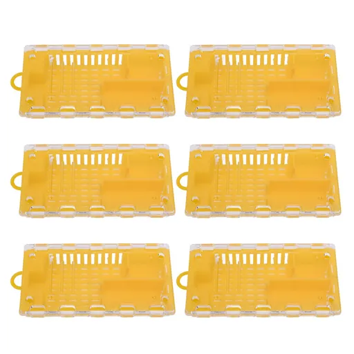 10pcs Queen Bee Cage Plastic Queen Bee Transporting Catcher Beekeeping Supplies Beekeeper Equipment Yellow