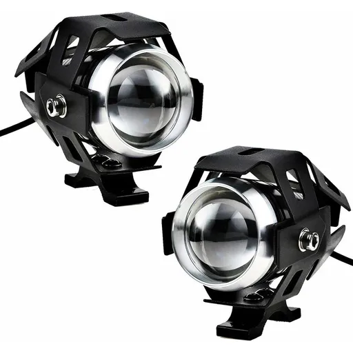 2 pcs 125W Motorcycle Headlight Extra LED Fog Light Motorbike Spotlight 1200Lm U5 Waterproof Motorcycle Scooter 4
