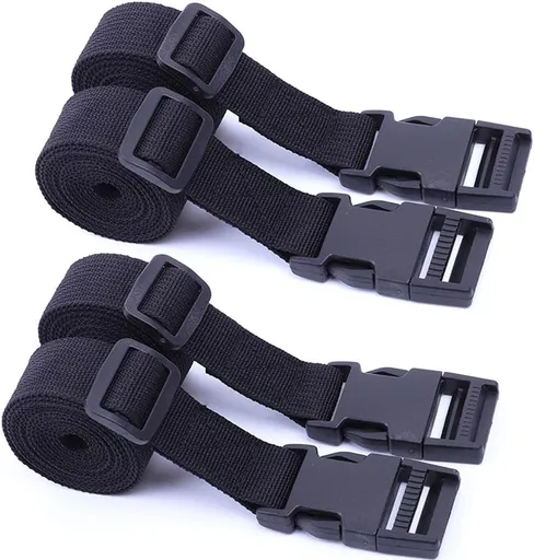 Gordelband 25 mm black nylon luggage strap flat side release buckle suitcase baggage strap with adjustable packing straps for DIY crafting backpack wrapping 1.5 meters 4 pieces