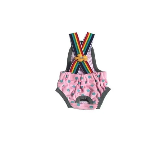 Female Pet Dog Cat Puppy Pant Menstrual Sanitary Nappy Diaper Wrap Underwear Pink - XS