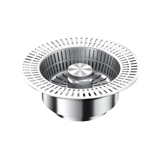 Kitchen Sink Drain Strainer and Stopper Combo, Stainless Steel Pop-Up Sink Stopper & Drain Strainer for Standard Drains, Ideal Sink Protectors for Kitchen Sink