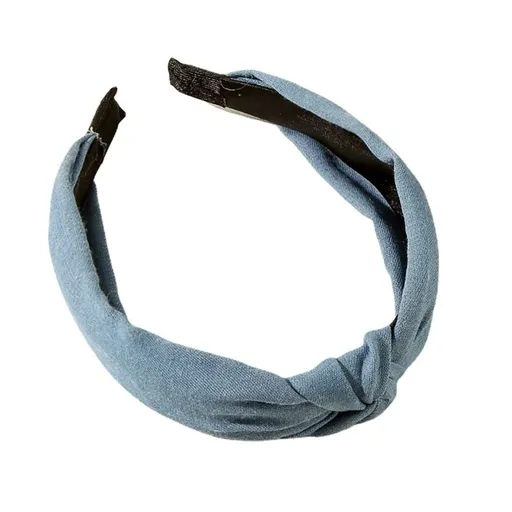 Denim Knotted headbands for Women Wide Knot Headband for Women Polka Dot Striped Blue Fashion Hairband Women (3 Pcs )