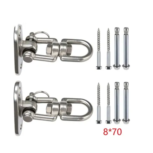 Set of 2 Heavy Duty Swing Hangers Stainless Steel 304, Double Protection Design, 360° Rotation, Playground Porch Yoga Seat Trapeze,Swing Set Indoor Outdoor