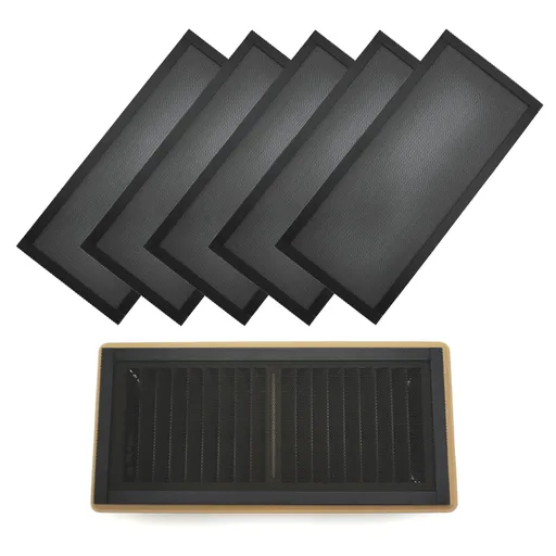 8pcs 12*5.5in Floor Vent Covers Rectangle Air Vent Screen Cover Magnetic PVC Vent Mesh Floor Register Cover Plastic Vent Screen for Wall Ceiling Floor Catch Debris Hair Insect