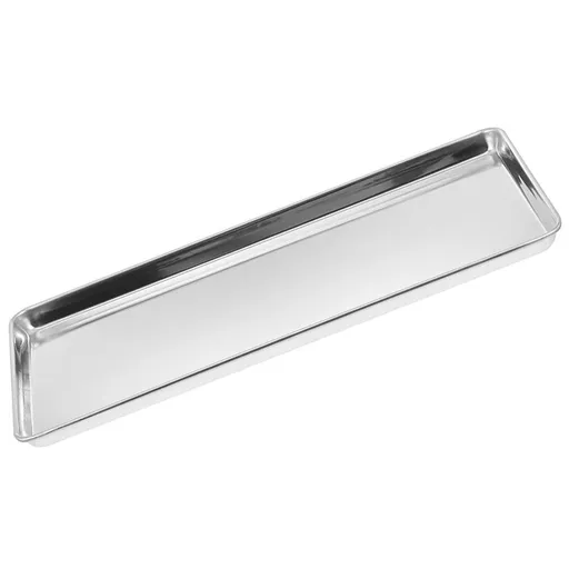 Stainless Steel Rectangular Cake Plate and Steam Food Pan - Kitchen Serving Tray 1 Piece