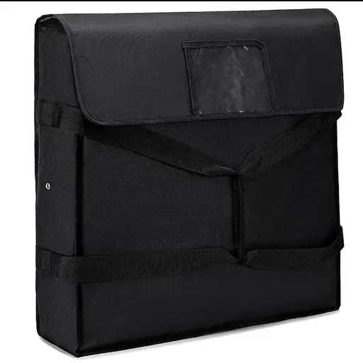 Pizza Carrier Insulated Bags Large for Deliveries, Insulated Pizza Carrier Delivery Bag Personal and Professional Use (Black)