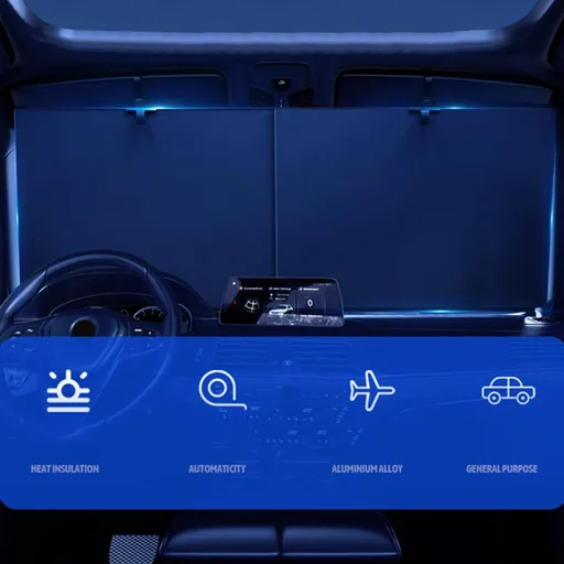 Sun Shade for Car Windshield - Automatic Roller Shades for Front | Car Interior Curtains Against Sun Glare, Heat