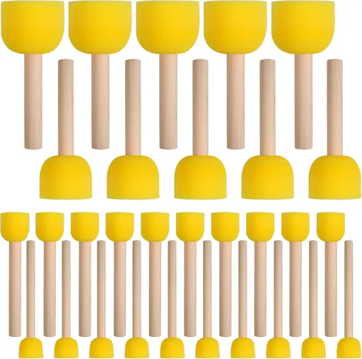 30 Pcs Round Sponges Brh Set, Round Sponge Brhes for Painting, Paint Sponges for Acrylic, Painting Tools for Kids Arts and Crafts (4 Sizes)