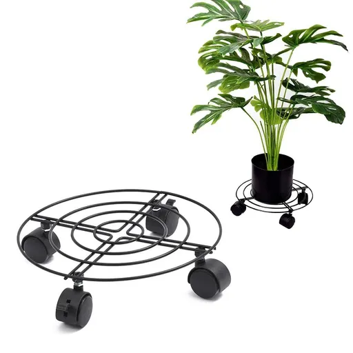 Plant Caddy with 360° Removable Caster Wheel, Plant Roller Base Stand Square 50kg Heavy Duty, Indoor Outdoor Potted Plant