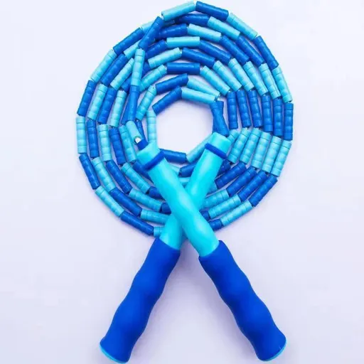 10 Pcs Blue Soft Beaded Jump Ropes, Tangle-Free Beaded Jump Rope - Adjustable Segmented Skipping Rope for Kids & Adults Fitness
