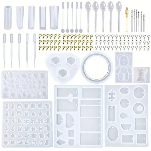 Resin Molds, 229pcs Silicone Resin Casting Molds and Tools Kit for DIY Jewelry Resin Craft Making, Epoxy Resin Making Kit for Resin Casting Beginner