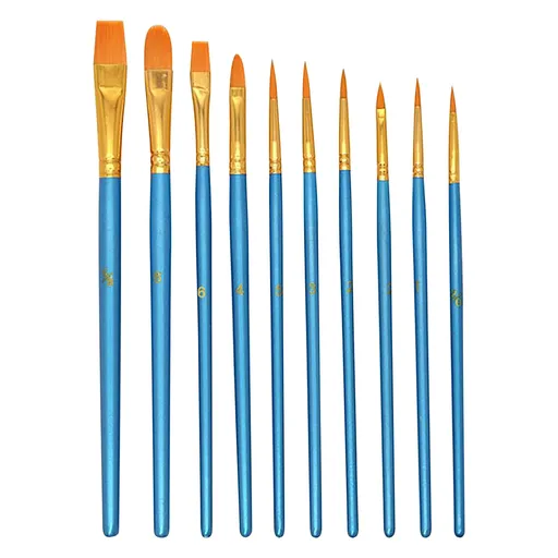 Brushes , Paint Brushes, Painting Pen, Art Tools, Brush Set, Round Tip Brushes Nylon Brushes Artist Wood Brushes for Oil Watercolor Face Nail Arts Miniature and Rock Painting Z7-Blue
