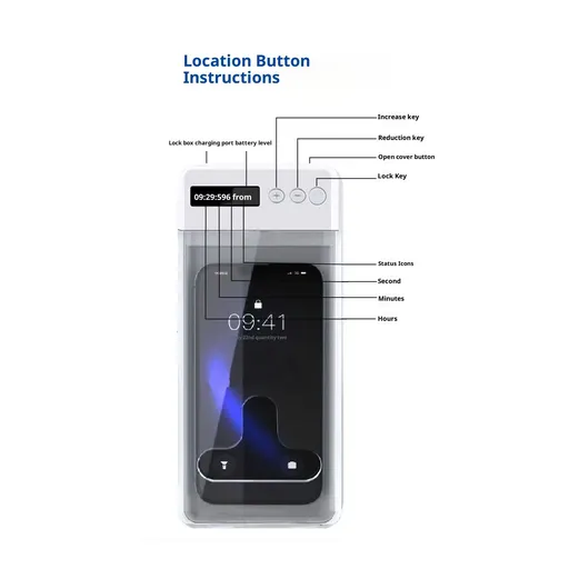Timed Phone Lock Box for iPhone & Android - Self-Control Timer to Help Kids & Students Focus Back - Translucent
