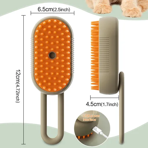 Steamy Cat Brush, Electric Spray Steam Cat Hair Brush,3 in 1 Cat Steamy Brush,Cat Steam Brush,For Cats to Remove Floating Hair